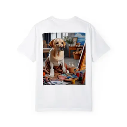 Labrador Retriever Artist Painting Studio Scene