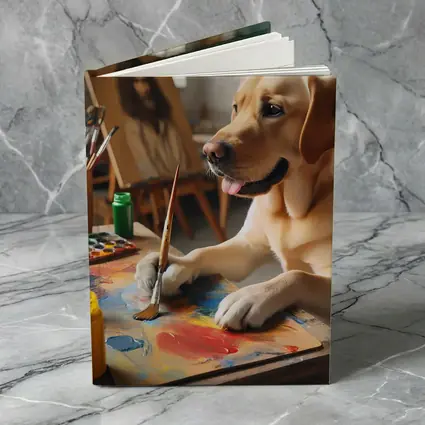 Labrador Retriever Painting in Art Studio