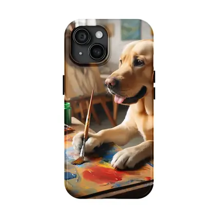 Labrador Retriever Painting in Art Studio