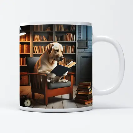 Labrador Retriever Reading Book Library Chair