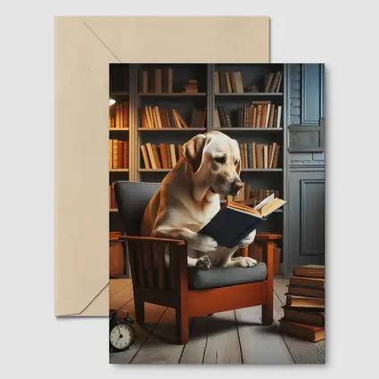 Labrador Retriever Reading Book Library Chair