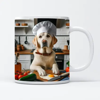 Labrador Retriever Chef Cooking In Kitchen