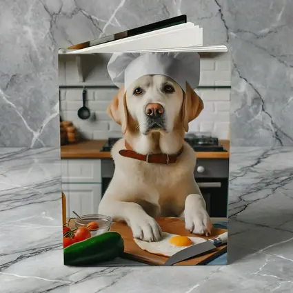 Labrador Retriever Chef Cooking In Kitchen