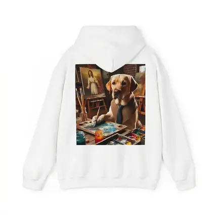 Labrador Retriever Artist Painting in Studio