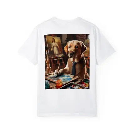 Labrador Retriever Artist Painting in Studio