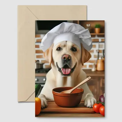 Labrador Retriever Chef Hat Kitchen Cooking