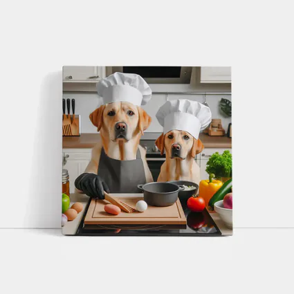 Labrador Retrievers Chef Hats Kitchen Cooking