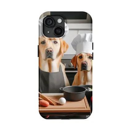 Labrador Retrievers Chef Hats Kitchen Cooking