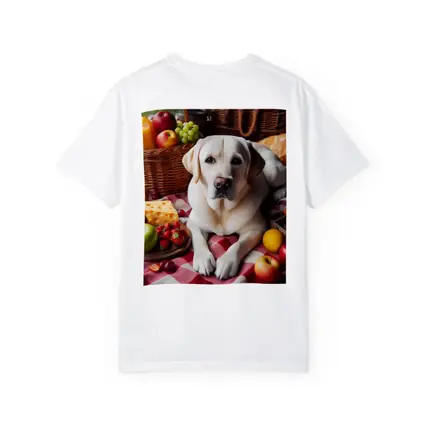 Yellow Labrador Retriever Picnic Fruits Spread