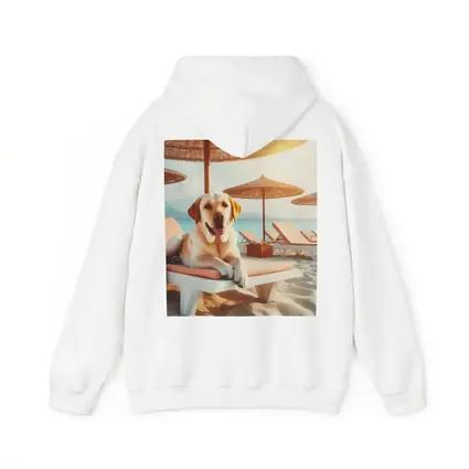 Labrador Retriever Relaxing on Beach Lounger