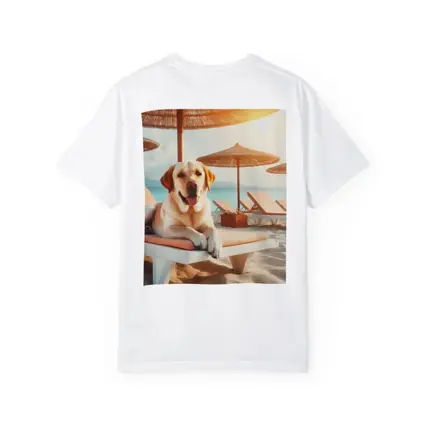 Labrador Retriever Relaxing on Beach Lounger
