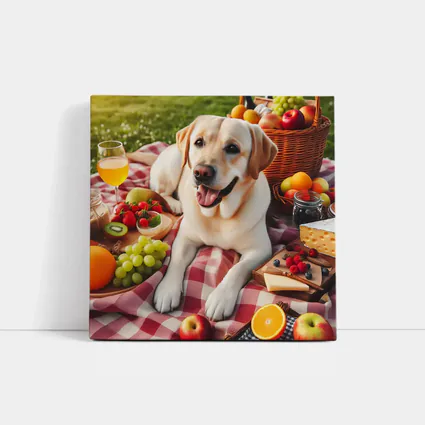Yellow Labrador Retriever Picnic Blanket Outdoors