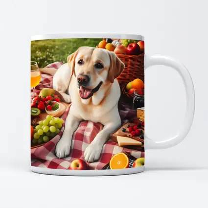 Yellow Labrador Retriever Picnic Blanket Outdoors
