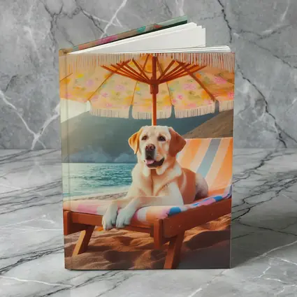 Labrador Retriever Relaxing on Beach Chair