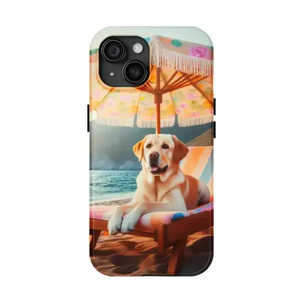 Labrador Retriever Relaxing on Beach Chair
