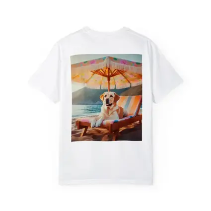 Labrador Retriever Relaxing on Beach Chair