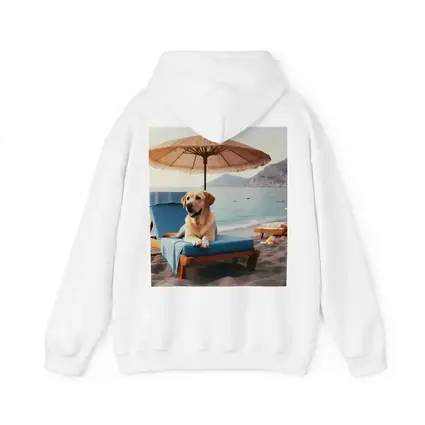 Golden Labrador Relaxing on Beach Lounger