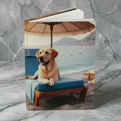Golden Labrador Relaxing on Beach Lounger