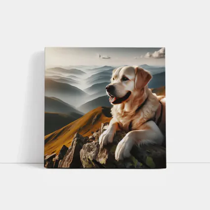 Golden Retriever Dog Mountain Summit View
