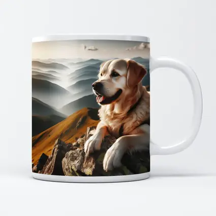 Golden Retriever Dog Mountain Summit View