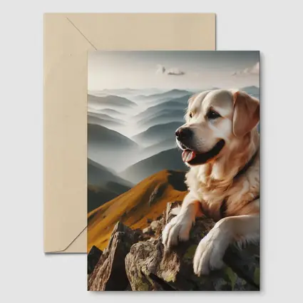 Golden Retriever Dog Mountain Summit View