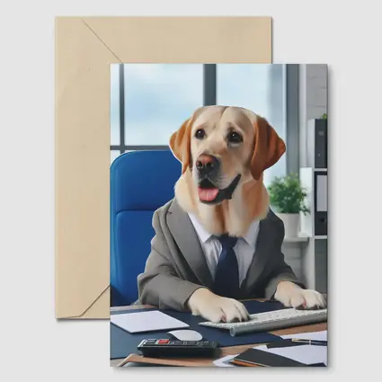 Labrador Retriever Boss Office Desk Suit