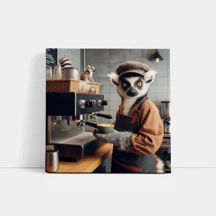 Ring Tailed Lemur Barista Coffee Shop