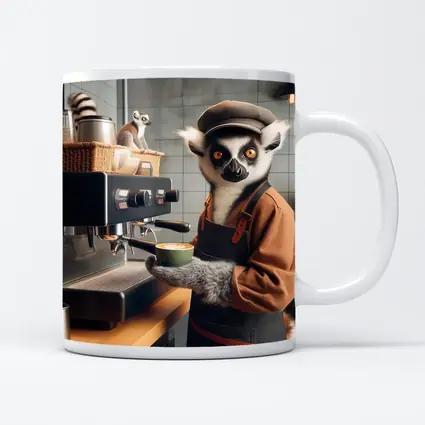Ring Tailed Lemur Barista Coffee Shop