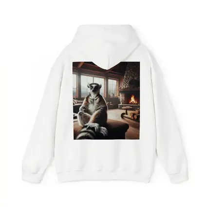 Ring Tailed Lemur Cozy Cabin Fireplace