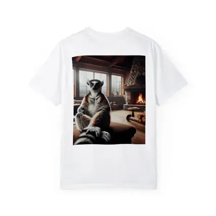 Ring Tailed Lemur Cozy Cabin Fireplace