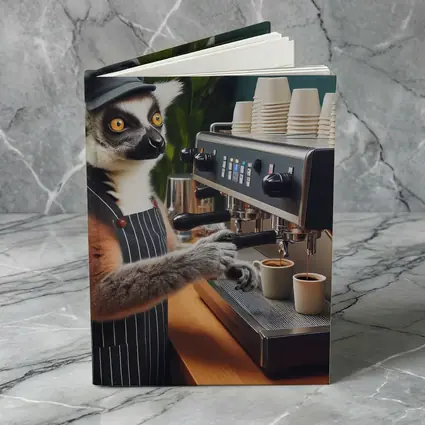 Ring Tailed Lemur Barista Making Espresso