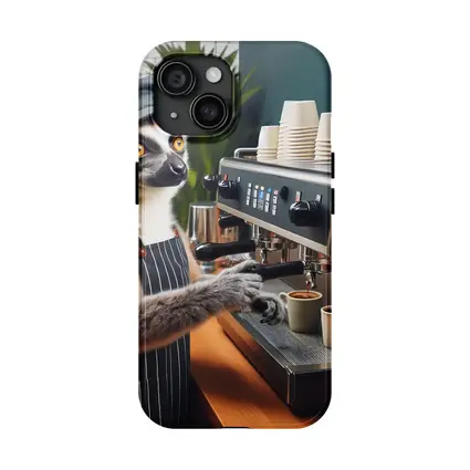 Ring Tailed Lemur Barista Making Espresso