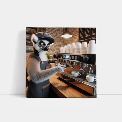 Ring Tailed Lemur Barista Coffee Shop