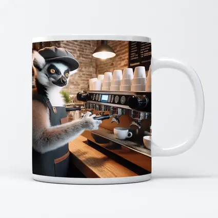 Ring Tailed Lemur Barista Coffee Shop