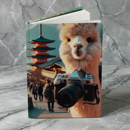 Alpaca Tourist Holding Camera Japan Pagoda