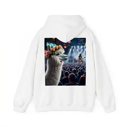 Alpaca With Roses At Rock Concert