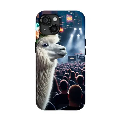Alpaca With Roses At Rock Concert