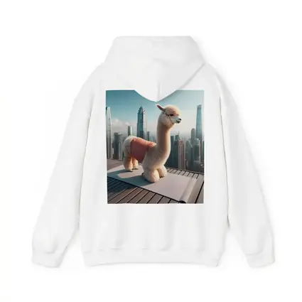 Fluffy Alpaca Yoga Mat City Skyline