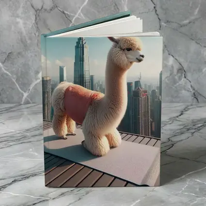 Fluffy Alpaca Yoga Mat City Skyline