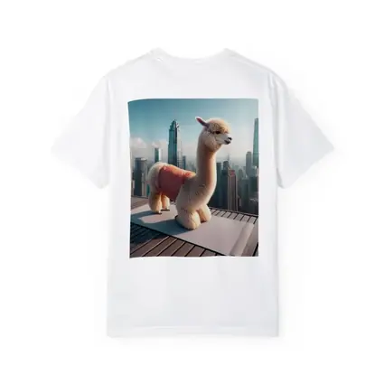 Fluffy Alpaca Yoga Mat City Skyline