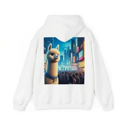 Alpaca Llama Neon City Street Night