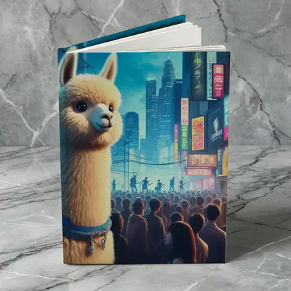 Alpaca Llama Neon City Street Night