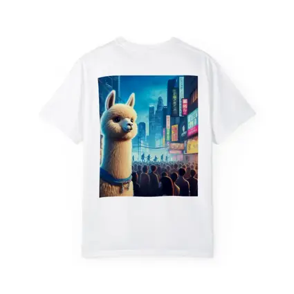Alpaca Llama Neon City Street Night