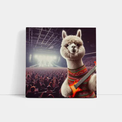 Alpaca Playing Guitar At Rock Concert