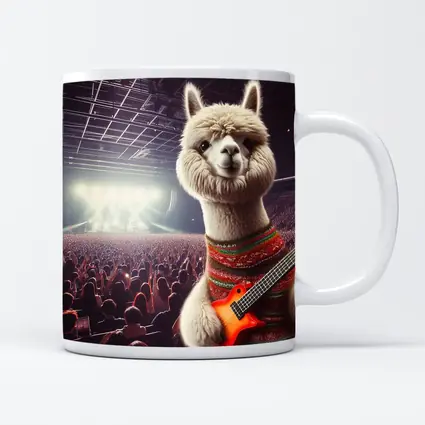 Alpaca Playing Guitar At Rock Concert