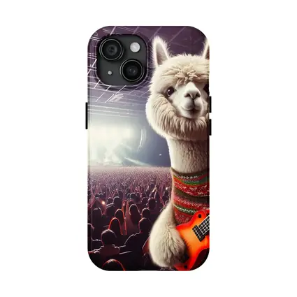 Alpaca Playing Guitar At Rock Concert
