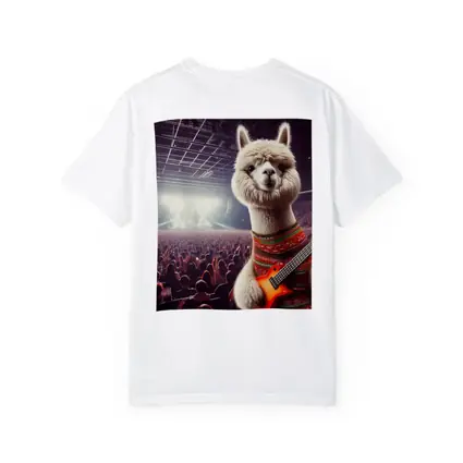 Alpaca Playing Guitar At Rock Concert