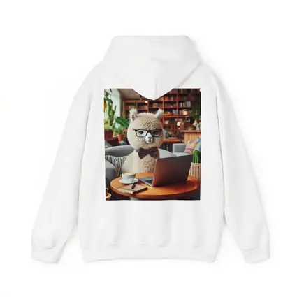Alpaca Wearing Glasses Working On Laptop