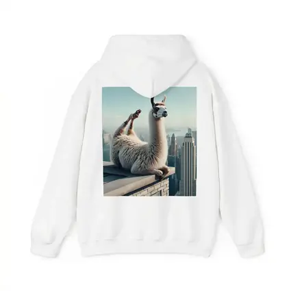Llama Relaxing On City Rooftop Skyline