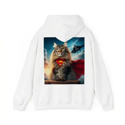 Superhero Cat Superman Cape Sky Background
